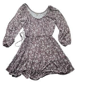 Boden Scooped Tiered Mini Dress 14 Long